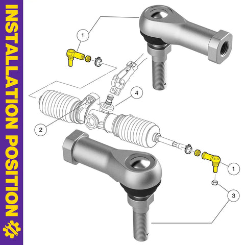 Heavy Duty Golf Cart Tie Rod End For Precedent And Tempo Models 2004 To 2026 Upgrade With Aluminum And Steel Construction For Longer Life And Smoother Steering Replaces OEM Parts 1020226 01 1022883 01 102022601 102288301, right-thread pair