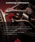 Eight Piece Front Suspension Kit For Honda CR V 2007 2008 2009 2010 2011 Comes With Front Lower Control Arm And Ball Joint Driver And Passenger Sides Outer Tie Rod Ends Inner Tie Rod Ends And Sway Bar End Links. Front suspension components with control arm and spring
