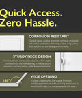 Heavy Duty Metal Wall Access Panel With Slick White Finish Flows Right Over 10 By 16 Inch Drywall Cutouts showing corrosion-resistant features.