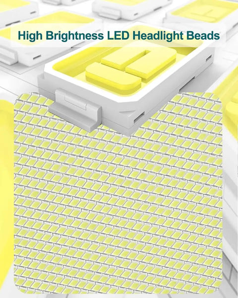 JUDYSSY 150W Solar Street Lights Outdoor with 600 Led Bright Lamp, Solar Flood Light with Remote Control, close-up of LED headlight beads.