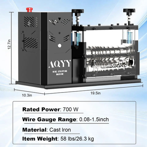 Automatic Wire Stripping Machine For Copper Wires 0.08 To 1.5 Inches, 11 Channel Design With 700W Motor And 10 Ultra Blades