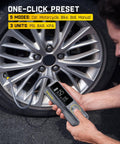 Fast Inflate Portable Tire Inflator With 150 PSI Cordless Power And LED Dual Screen inflating car tire.