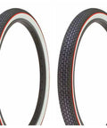 26 X 2.125 Bike Tire With Black White Sidewall Red Line HF120A Tread Wire Bead 40 PSI Standard Style Durable All Terrain Tire