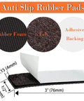 Non Slip Furniture Pads 30 Pack Brown Self Adhesive Rubber Floor Protectors material layers and dimensions