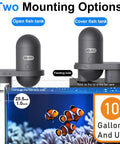 Slick WiFi Automatic Fish Feeder With 2.5K HD Camera Smart App Control And Vacation Timer Dead On Precision Aquarium Food Dispenser mounted on open and covered tanks