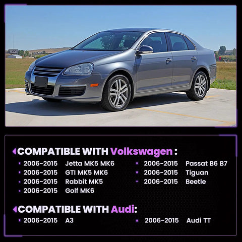 Plug And Play AC Compressor Solenoid Valve For VW Audi 2006 2015 With Sanden PXE16 PXE14 compatibility chart and car image