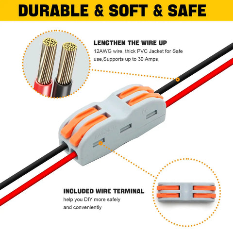 Universal Battery Adapter For 20V And 18V Drill Packs To Power RC Cars, Trucks, And Robotics, 12AWG wire terminal close-up