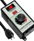 Top Tier Adjustable AC Motor Speed Controller With Bright LED Display And Hella Smooth Voltage Regulator shows dial and output display.