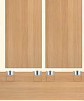 Solid Dowel Pin Centers Drill Hole Tool Set for Woodworking, transfer plugs shown installed in wood pieces for accurate alignment