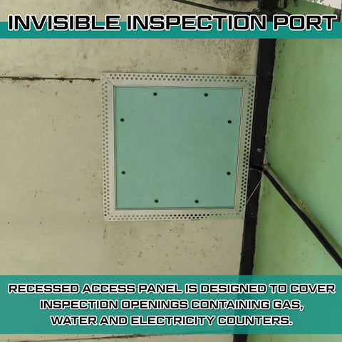 Rock Solid 12X12 Aluminum Drywall Access Panel With Paintable Wall Inspection Hatch And Smooth Hinged Service Door For Plumbing Electrical Upgrades And No Sweat Bathroom Renovations Built Tough Top Shelf installed in ceiling, showing flush mount for hidden access.