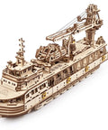 Research Vessel 3D Wooden Puzzle Kit For Adults, Mechanical Ship Model With Bathyscaphe, Motorboat, Lifeboat, Swing Jib Crane, And Three Navigation Modes - Brain Teaser Hobby Set For Home Decor And Hands-On STEM Fun, wooden ship model