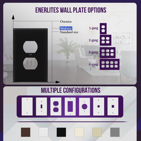 Reflective Acrylic Duplex Wall Plate With Mirrored Receptacle Plate For Oversized 1-Gang 5.50 By 3.50 Inches In Silver Finish Plexiglass Mirror Outlet Cover Heat And Impact Resistant