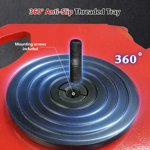 360-degree swivel anti-slip threaded tray designed for the Heavy Duty Universal Machine Mover Dolly for industrial use.