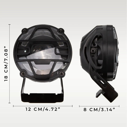 Front Headlight With Horn For Night Riding On Electric Bicycles 12W 36V 48V Waterproof IPX6 Aluminum Alloy Body Features Lit LED Front Light 3 Pin Connector Horn Sound 80 To 100db Long 51 Inch Cord