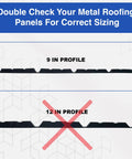 Top Shelf Black Foam Closure Strips For Metal Roofs 3 Ft Long With 9 Inch Rib Spacing 50 Pack comparison of 9 inch and 12 inch profiles