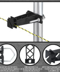 48 Pack Tube Post Insulators For Electric Fence Wire, T Post Insulators For Chain Link, Black, Installed on Metal Post