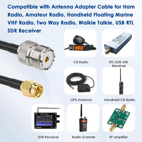 2 Pack SMA Male to SO239 UHF Female RG316 Coaxial Cable 2 Ft Long 50 Ohm High Performance Low Loss Antenna Cable with devices