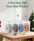 Six Pack Filament Storage Boxes For 3D Printing Sealing And Protection on a wooden table with holiday decor