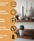 Superior Water Based Walnut Wood Stain Ultra Fast Drying Low Odor Plus Non Toxic Formula For Indoor Outdoor Furniture Renovation Dead Simple Application Mess Free Finish on wooden shelves with decor.