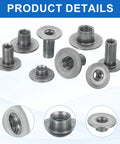 Heavy Duty 16 Pack 1/4 Inch 20 X 12 Mm Brad Hole Tee Nuts Carbon Steel product details showing various angles and sizes.