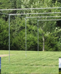 EZ Up Batting Cage Frame Kit for Baseball and Softball, 12 Foot By 12 Foot By 55 Foot Size, wind resistant structure on grass