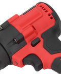 Bewinner 18V Cordless Rivet Gun Kit With Brushless Motor And LED Light For Rapid One-Handed Fastening Of Steel And Aluminum Rivets In Auto Repair Jobs And DIY Home Makeovers, red and black close-up