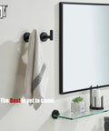 Matte Black Wall Mounted Towel Hook Set Two Pack Made From 304 Stainless Steel Corrosion Resistant For Bathroom
