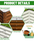 Galvanized Raised Garden Bed 96 Inch Long 48 Inch Wide 24 Inch High Outdoor Metal Planter Box Kit details with safety edges and brackets