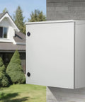 Beefy Carbon Steel Electrical Enclosure 12 By 10 By 6 Inches NEMA 4 Outdoor Weatherproof IP65 Hinged Junction Box on wall