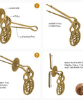 Wealth And Longevity Brass Cabinet And Furniture Pulls Set Of 2 in assembly instructions showing solid brass hardware components.