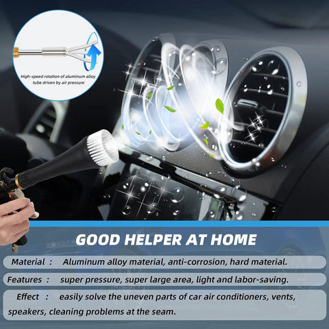 High Pressure Car Interior Spraying Gun With Two Nozzle Sets And Air Pulse Connector, Pro Grade Car Wash Tool For Interior Detailing, Dust Blow Gun Upgrade, Adjustable Airflow Regulator And Trigger Control For Fast, Deep Clean, aluminum alloy nozzle for car vents