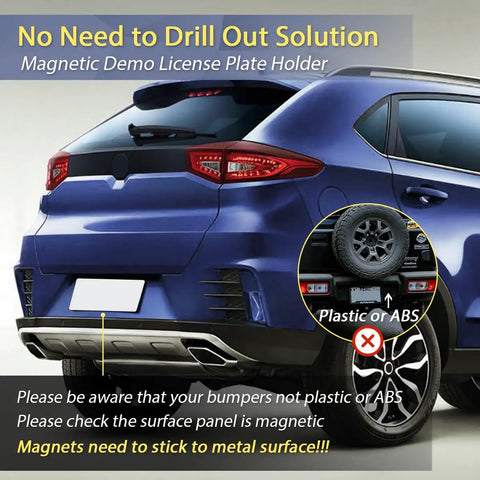 Magnetic License Plate Holder 2 Pack With Rubber Coated Protection No Drill For Cars Scratch Resistant Easy Install
