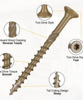 90Pcs Deck Screws Kit For Outdoor Projects Tough As Nails Heavy Duty Exterior Wood Screws Assortment In Bronze detailing features