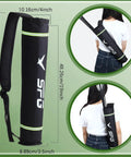 All In One Archery Starter Kit For Beginners And Pros back quiver with adjustable strap and size measurements