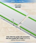 Guide Rail Connector Set Replacement For Track Saw Guide Rails Quick Secure No Fuss Link With Two Connectors Screws And Hex Key Included Precise Alignment Durable Fit For Long Lasting Cuts showing hex key and connectors