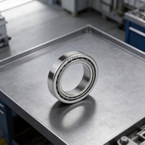 Upper and Lower Steering Bearings Set for INOKIM OX and OXO Electric Scooters Alloy Steel Replacement Parts on metal table