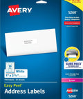 Hassle Free Premium Easy Peel Printable Address Labels With Sure Feed Tech 1X2 5/8 Customizable White Stickers 750 Count packaging view.