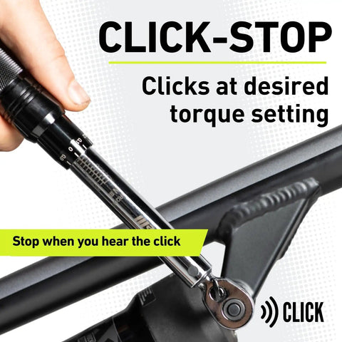 Dialed In Bike Torque Wrench Set For One Quarter Inch Drive With 2 To 20 Nm Range being adjusted on bicycle component