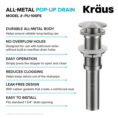 Dope Matte Black Pop Up Drain Assembly For Vessel Sinks And Overflow Free Sinks With Extended Thread For Thick Countertops