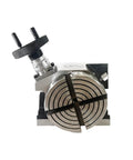 Pro Grade 4 Inch Rotary Table for Milling Machines 100mm With Horizontal and Vertical 4 Slots on white background