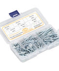Self Drilling Screws Kit 160 Pcs Carbon Steel Blue Zinc Plated Countersunk Cross Head Fasteners M4.2 For Wood Heavy Duty Rust Resistant Ultra Sharp Threads Deep Thread Design Easy Grip Quick Install in plastic organizer