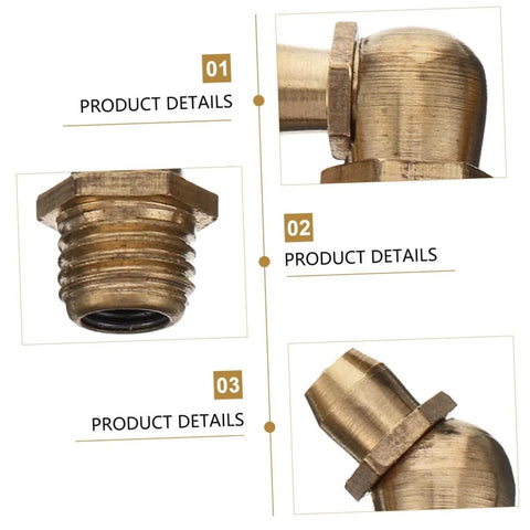 Copper Grease Nipples Assortment Kit With Zerk Fittings For Lubrication Straight And Angled Adapters For Bearings Close-Up