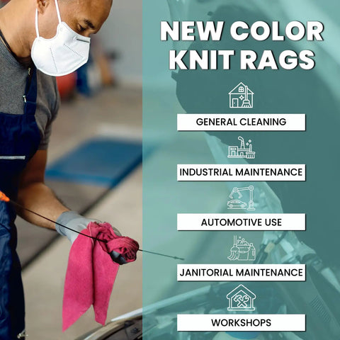 Color Knit Cleaning Rags 25 Lb Box Multipurpose Cotton T Shirt Rags For Auto Shops Workshops Mechanics Painters And Home Use