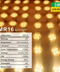 Built Tough MR16 LED Spotlight Bulbs GU53 Base 12V 3 Watt 35 Watt Equivalent 2700K Warm White 300 Lumens CRI 85 Tight Beam Angle Non Dimmable Heavy Duty Accent Lights For Outdoor Landscape Recessed Trim, multiple bulbs displayed.