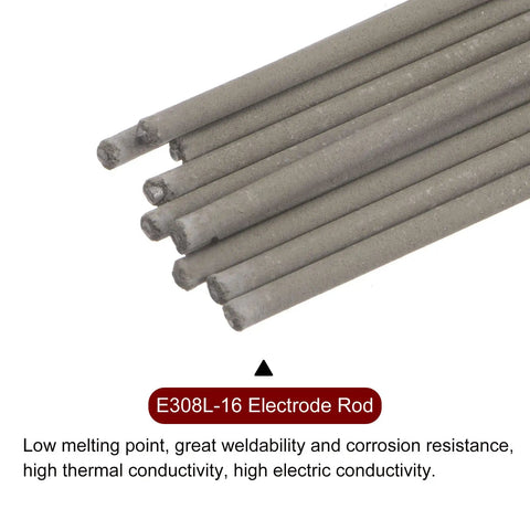 E308L-16 Welding Rod 1 16th Inch By 10 Inch for stainless steel, bundle of electrodes displayed on white background