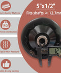 Beefed Up 5 Inch Foldable Handwheel With Revolving Handle For Milling Machine Lathe And CNC Aluminum Ribbed Rim 1/2 Inch Bore