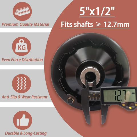 Beefed Up 5 Inch Foldable Handwheel With Revolving Handle For Milling Machine Lathe And CNC Aluminum Ribbed Rim 1/2 Inch Bore