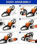 Easy assembly steps for Log Peeler And Debarker Attachment For Chainsaws fits Husqvarna and STIHL models in detailed images