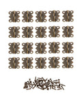 Mini Butterfly Door Hinge Set Antique Bronze 20 By 25mm 20 Pieces with screws visible