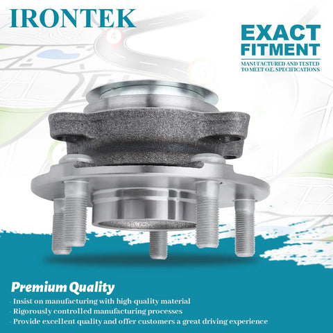 Front view of Front Wheel Bearing Hub Assembly For Nissan Rogue 2008 2013 And Nissan Rogue Select 2014 Plus Sentra Two Point Five Liter Four Cylinder 2007 2012 With Five Lug And ABS Affordable Replacement Part For Easy Install Smooth Ride And Reliable Performance.